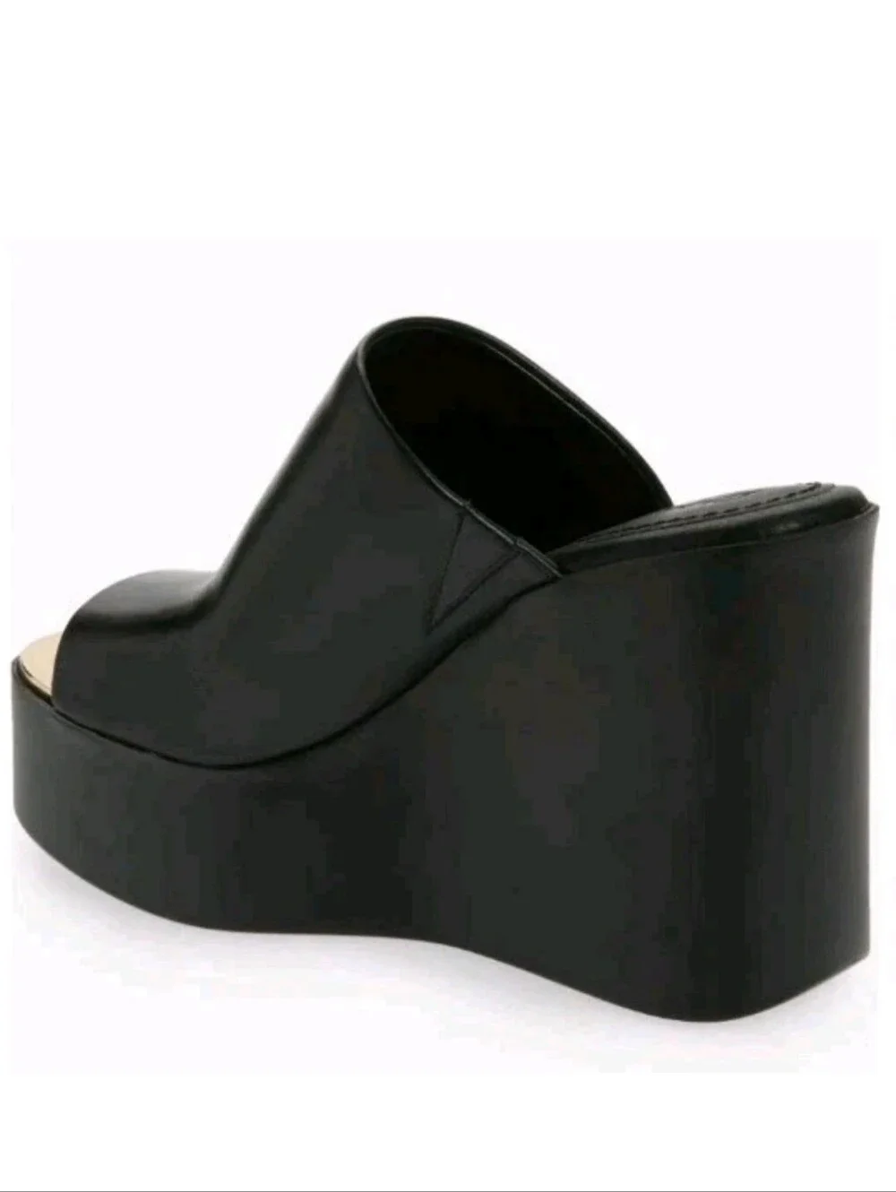 DKNY Pen Logo SlipOn Slide Platform Mule Wedge Sandals